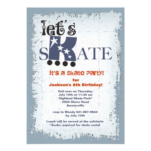 Let's Skate Party Invitation