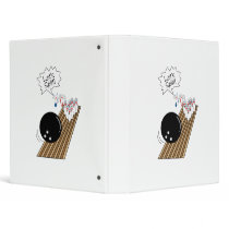 lets split scared bowling pins cartoon humor vinyl binder