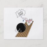 lets split scared bowling pins cartoon humor custom flyer