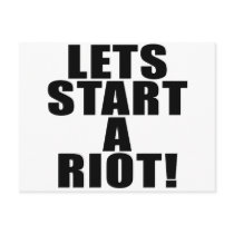 Lets Start A Riot! postcards