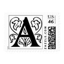 Letter A Fancy Initial Postage Stamps