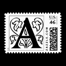 Letter A Fancy Initial Postage Stamps stamps