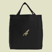 Letter A  Monogram Initial Embroidered embroidered bags