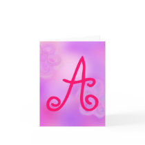 Letter A Monogram Notecard