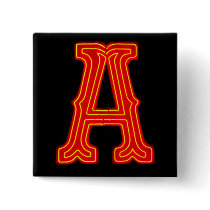 Letter "A" Neon Light Monogram Pins
