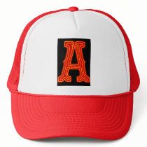 Letter "A" Neon Light Monogram Hat