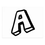 Letter "A" Postcards