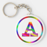 Letter A Rainbow Key Chain