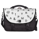 letter and symbol laptop bag