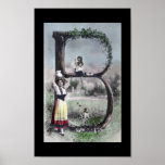 LETTER B - Alphabet Monogram Block Art Poster
