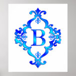 Letter B Blue Poster