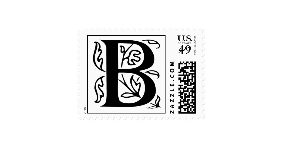 Letter B Fancy Initial Postage Stamps | Zazzle