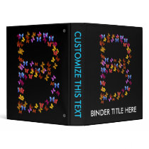 Letter B of colorful butterfly graphics Vinyl Binder