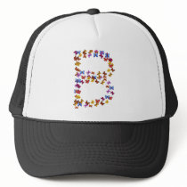 Letter B of colorful butterfly graphics Mesh Hat