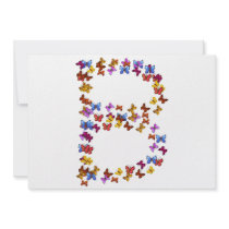 Letter B of colorful butterfly graphics Invite