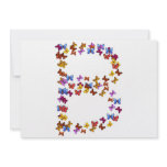 Letter B of colorful butterfly graphics Invite
