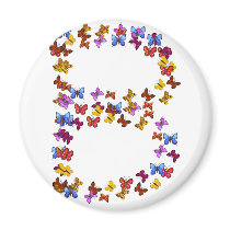 Letter B of colorful butterfly graphics Magnet