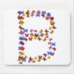 Letter B of colorful butterfly graphics Mousepads