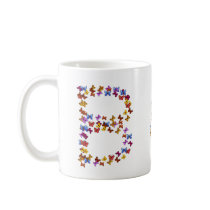 Letter B of colorful butterfly graphics Coffee Mugs