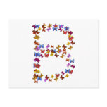 Letter B of colorful butterfly graphics Postcard