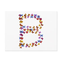 Letter B of colorful butterfly graphics Postcard