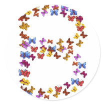Letter B of colorful butterfly graphics Stickers