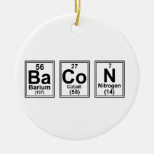 Letter Bacon Tiles Christmas Ornaments
