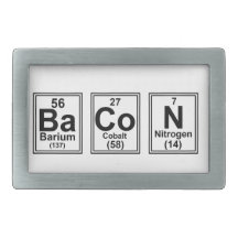 Letter Bacon Tiles Rectangular Belt Buckles