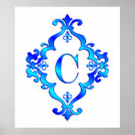 Letter C Blue Posters
