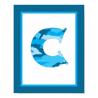 Letter C Camouflage Monogram Initial Wall Art Poster