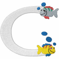 Letter C Fish Monogram Embroidered Shirt embroidered shirts