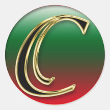 LETTER C+gifts Round Stickers