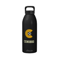 Letter C Monogram in Soccer Gold water bottles