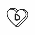 Letter D Heart Monogram Embroidered Shirt embroidered shirts