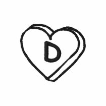 Letter D Heart Monogram Embroidered Shirt embroidered shirts