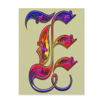 Letter E Alphabet Monogram Print Postcard
