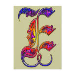 Letter E Alphabet Monogram Print Postcard