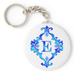 Letter E Blue Key Chains