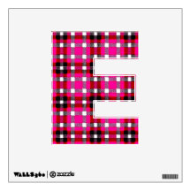 letter E emo punk college rock  pink and red Wall Skins