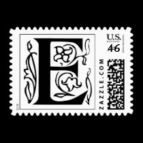 Letter E Fancy Initial Postage Stamps by oph3lia Letter E Fancy Initial Postage Stamps