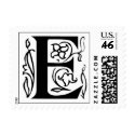 Letter E Fancy Initial Postage Stamps by oph3lia Letter E Fancy Initial Postage Stamps