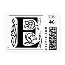 Letter E Fancy Initial Postage Stamps