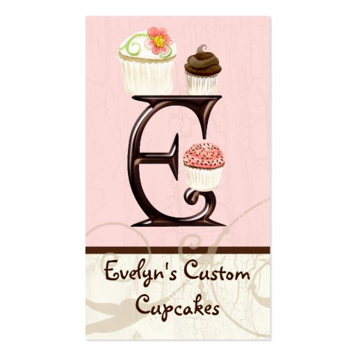 Letter E Monogram Dessert Bakery Business Cards