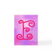 Letter E Monogram Notecard
