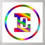 Letter E Rainbow Print