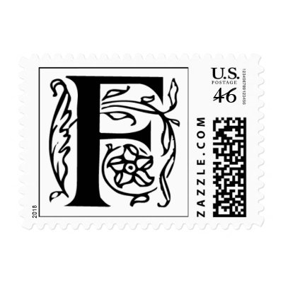 Letter F Fancy Initial Postage Stamps by oph3lia