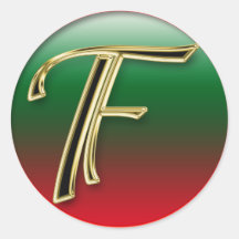 LETTER F+gifts Round Stickers