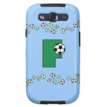 Letter F Monogram in Soccer Green Samsung Galaxy SIII Cases