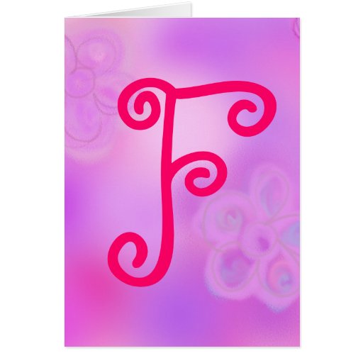 Letter F Monogram Notecard