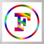 Letter F Rainbow Poster
